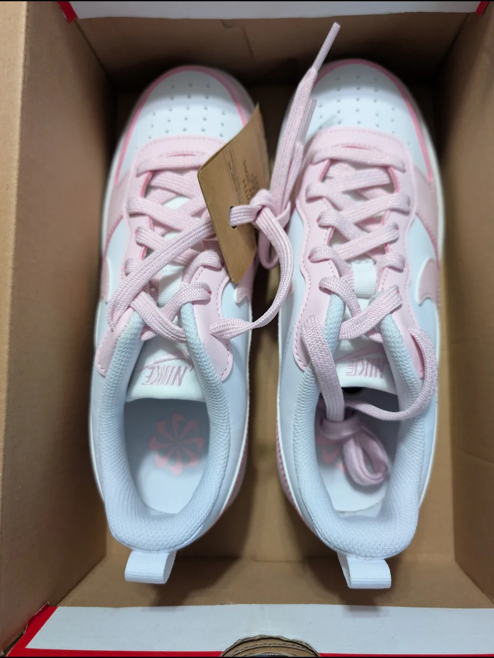 Nike Kids' Pink and White Low-Top Sneakers